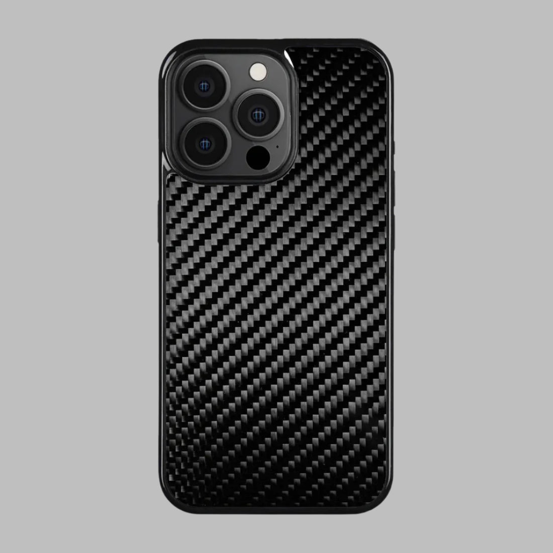 Black patterned carbon fiber case