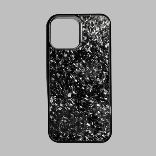 Phone case with black glittery texture 